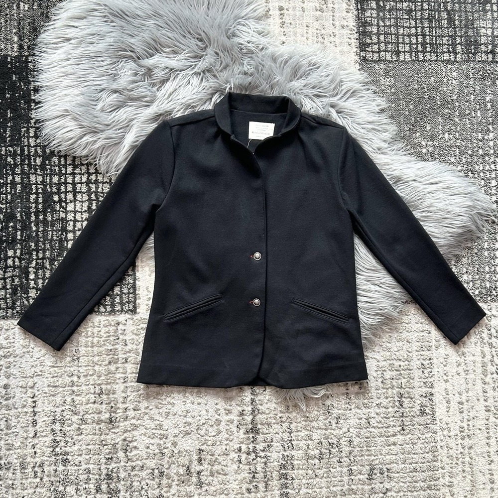 Zara Girls Soft Collection Outerwear‎ Blazer Black 2 Slit Pockets Size 11/12Y